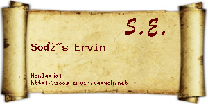 Soós Ervin névjegykártya