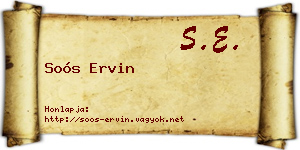 Soós Ervin névjegykártya