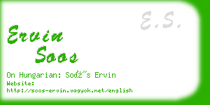 ervin soos business card